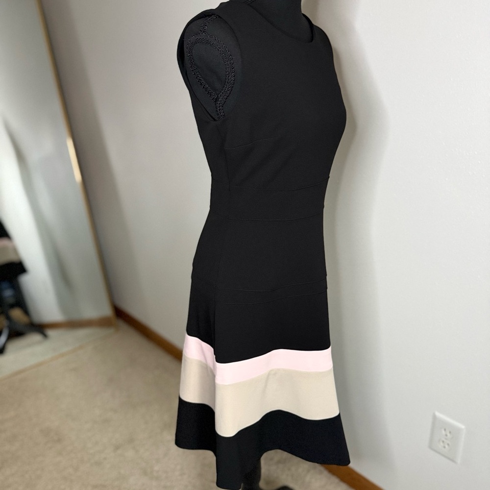 Tommy Hilfiger NWT Fit Flare Dress Size 4 Black Pink Work Wedding Guest - Picture 5 of 8